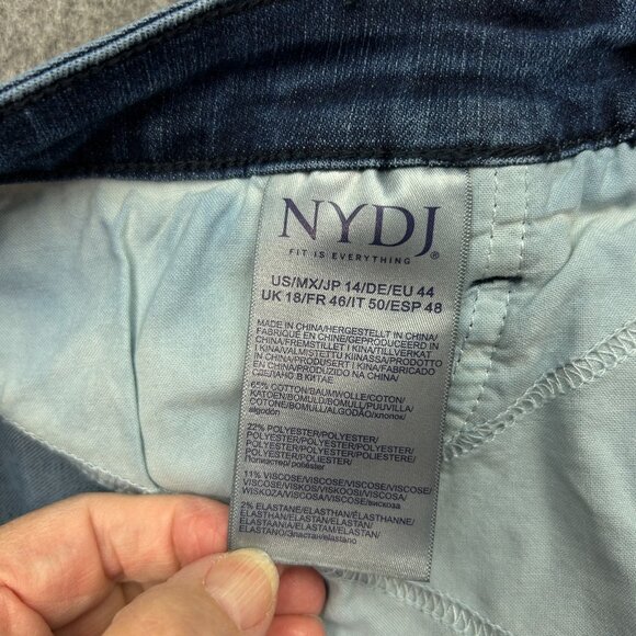 NYDJ Joni High Rise Relaxed Capri Jeans Women's Size 14 Released Hem Lift Tuck - Picture 6 of 13